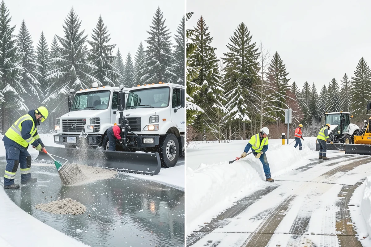 Sidewalk Shoveling in La Conner, Skagit County, WA - We shovel the full walk width to the surface