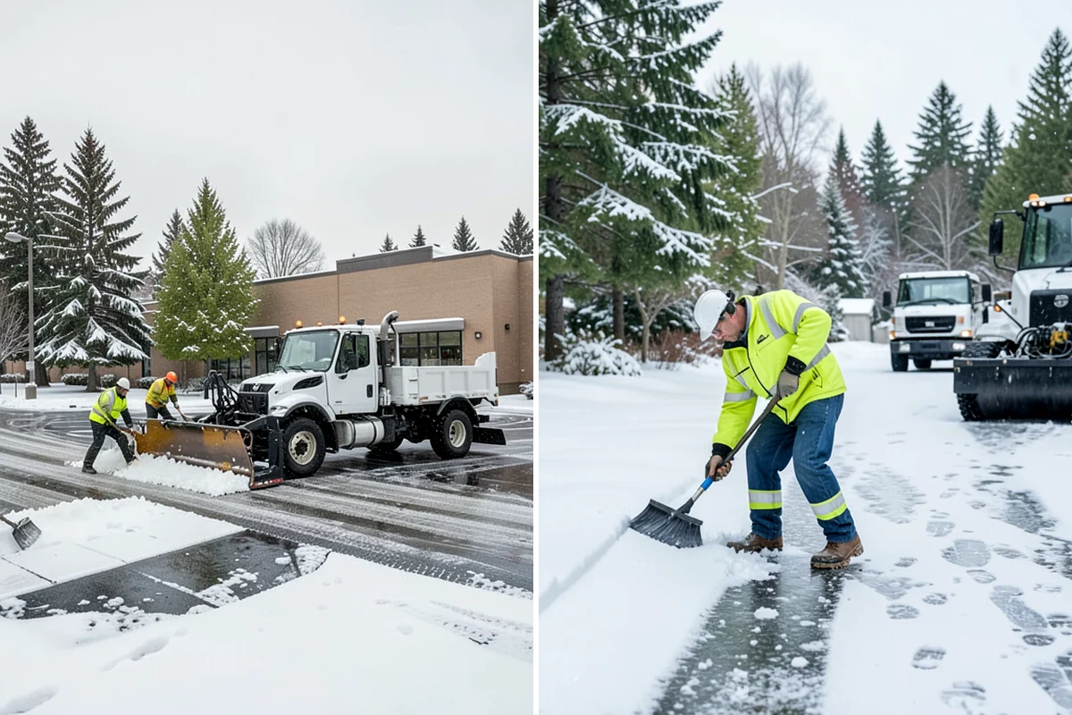 Sidewalk Shoveling in Lake Forest Park, King County, WA - We shovel the full walk width to the surface