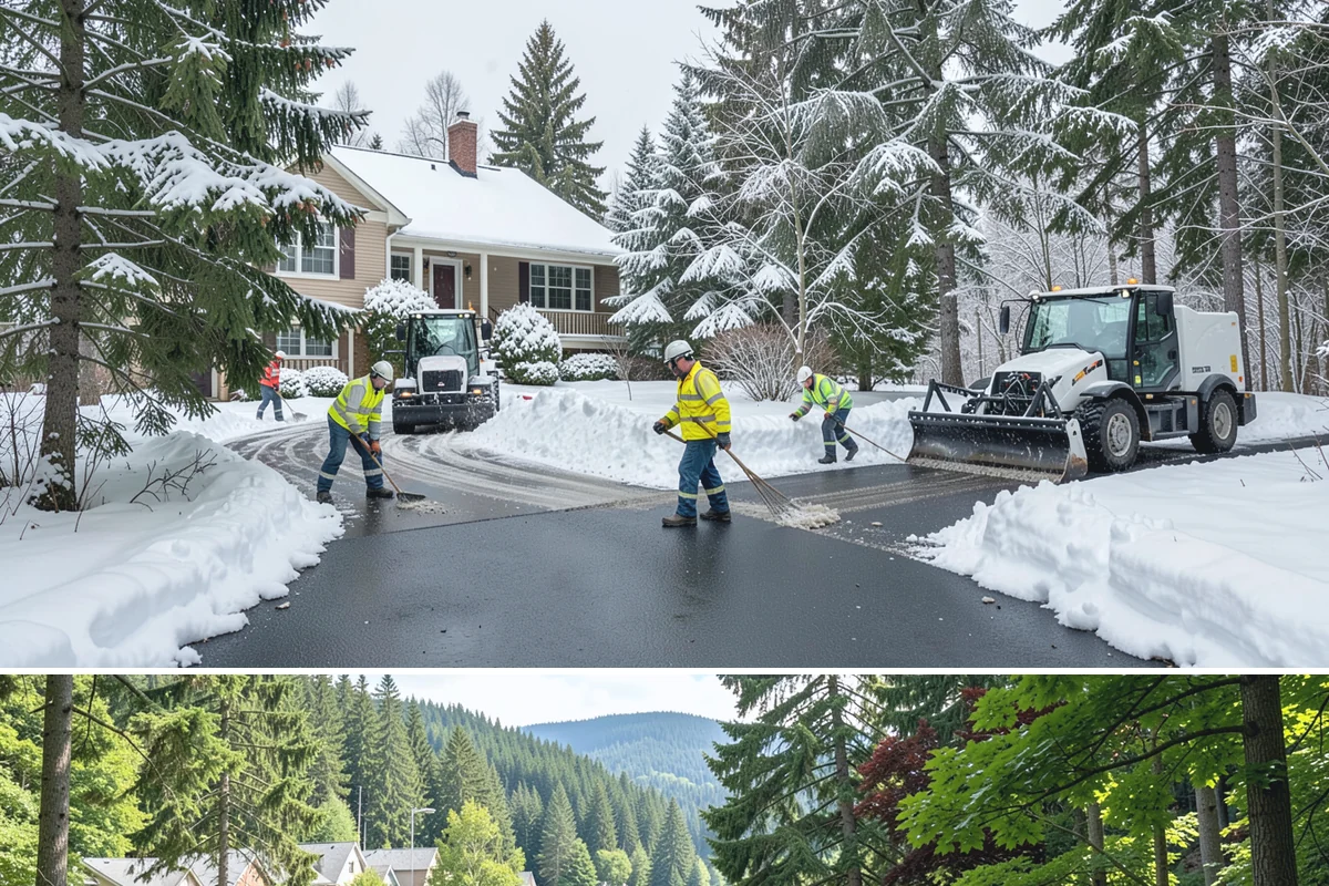 Sidewalk Shoveling in Lake Forest Park, King County, WA - Sidewalk shoveling follows every snowfall through the winter months.