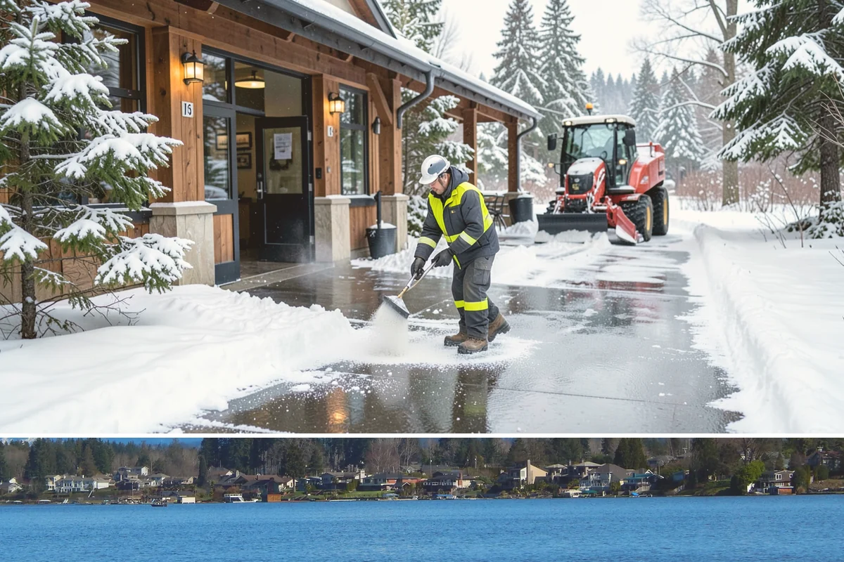 Sidewalk Shoveling in Lake Stevens, Snohomish County, WA - Sidewalk shoveling follows every snowfall through the winter months.