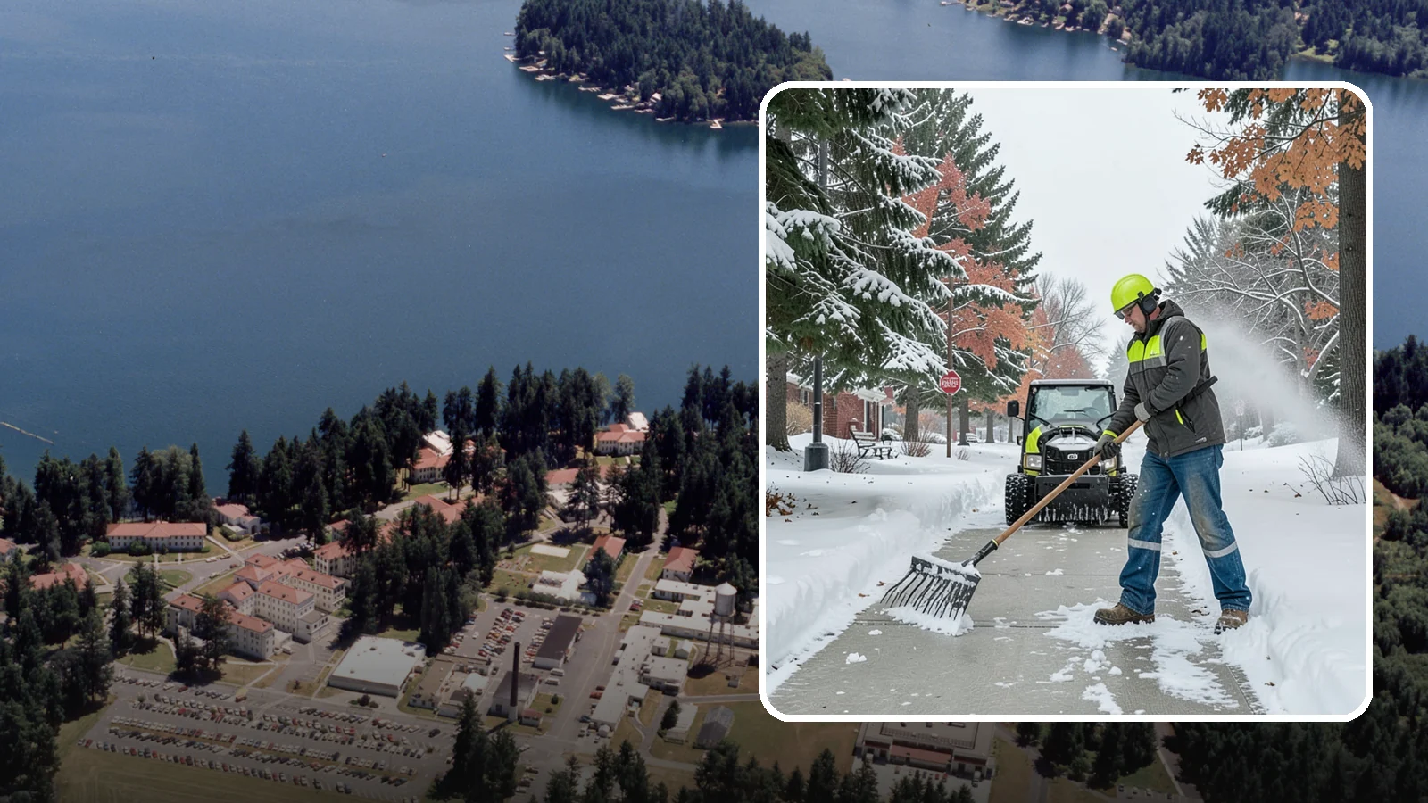 Sidewalk Shoveling in Lakewood, Pierce County, WA - We hand-shovel sidewalks clean and clear so pedestrians have safe, full-width passage.