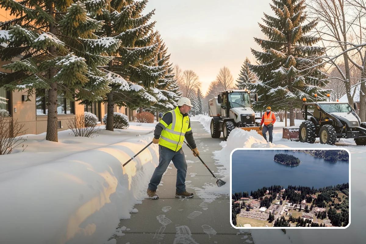 Sidewalk Shoveling in Lakewood, Pierce County, WA - Full-width clearing to the concrete