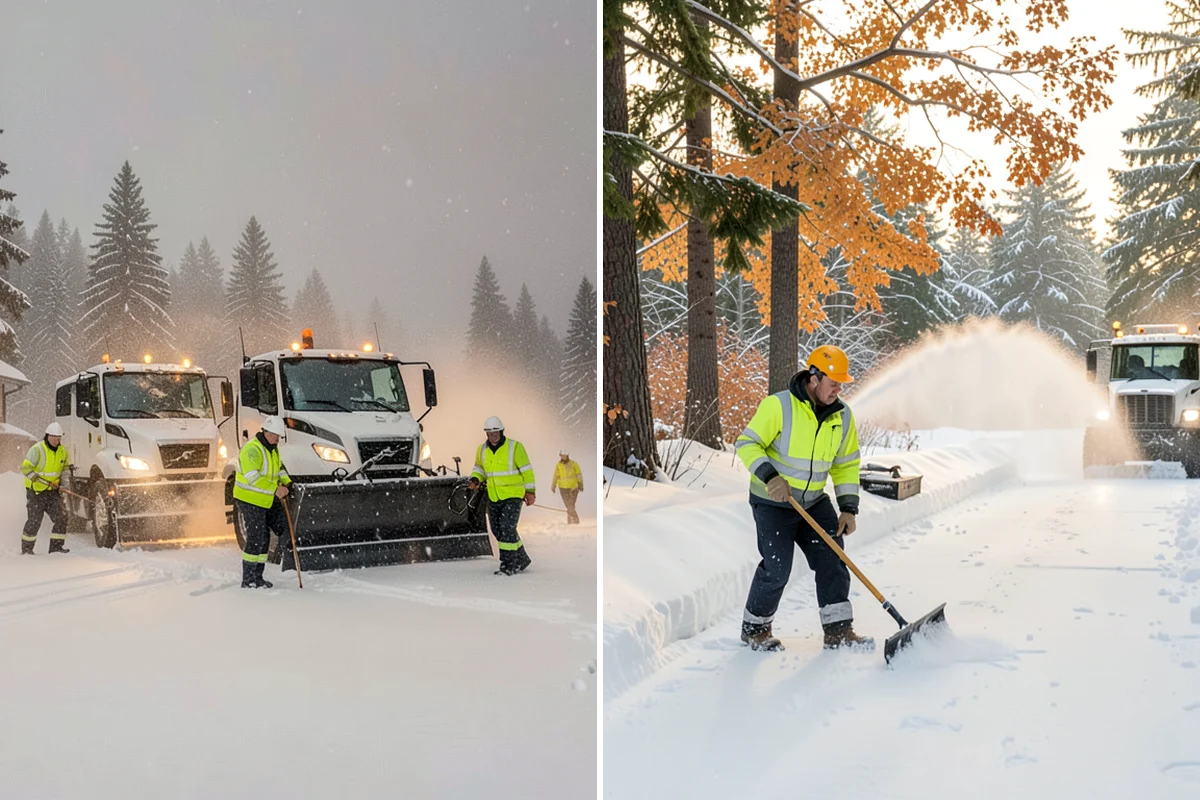 Sidewalk Shoveling in Lakewood, Pierce County, WA - We shovel the full walk width to the surface
