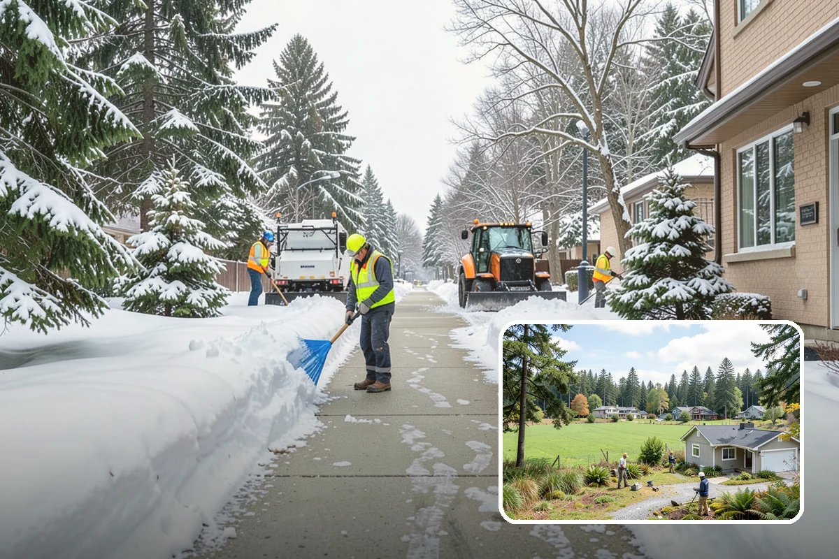 Sidewalk Shoveling in Lyman, Skagit County, WA - Full-width clearing to the concrete
