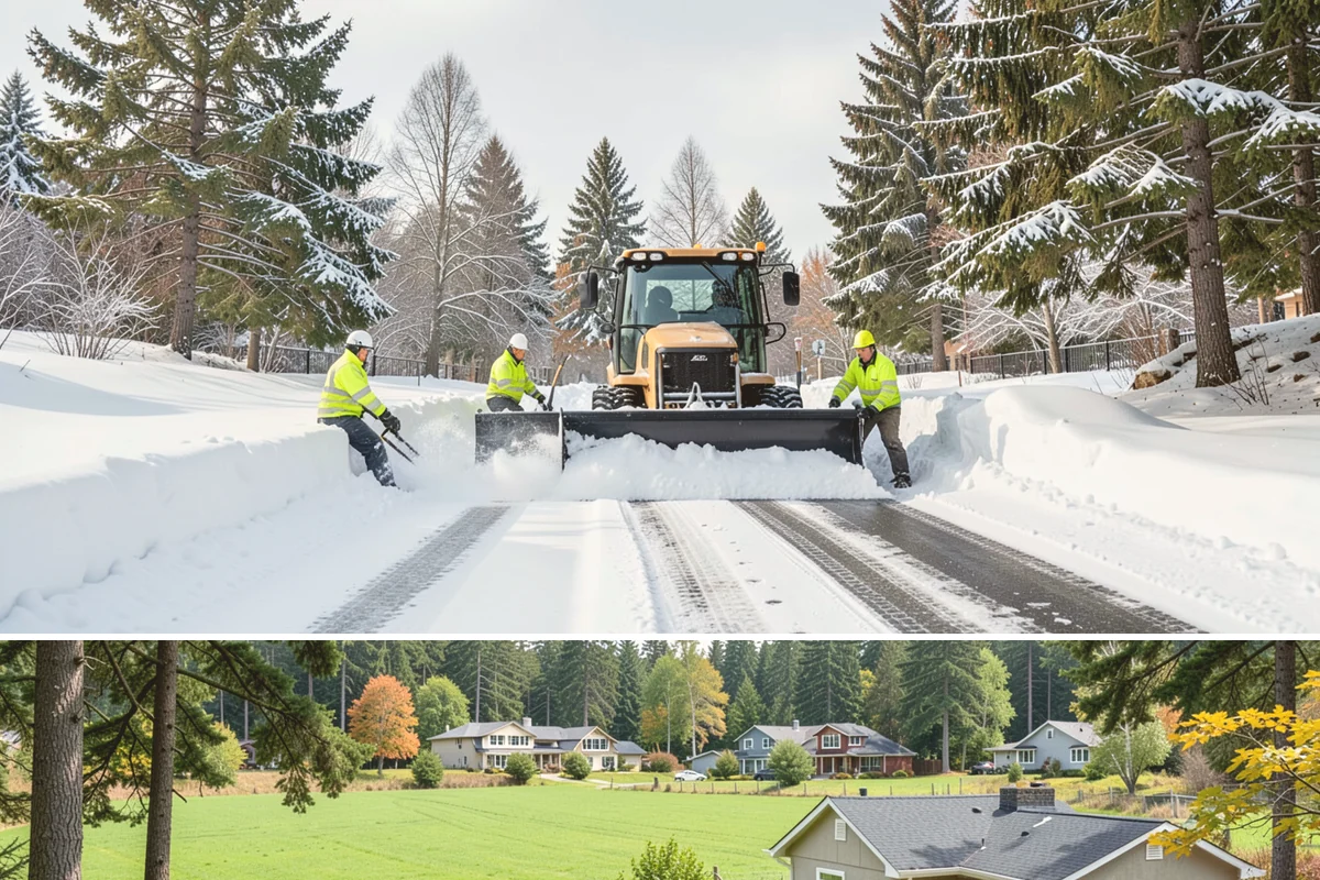 Sidewalk Shoveling in Lyman, Skagit County, WA - Sidewalk shoveling follows every snowfall through the winter months.