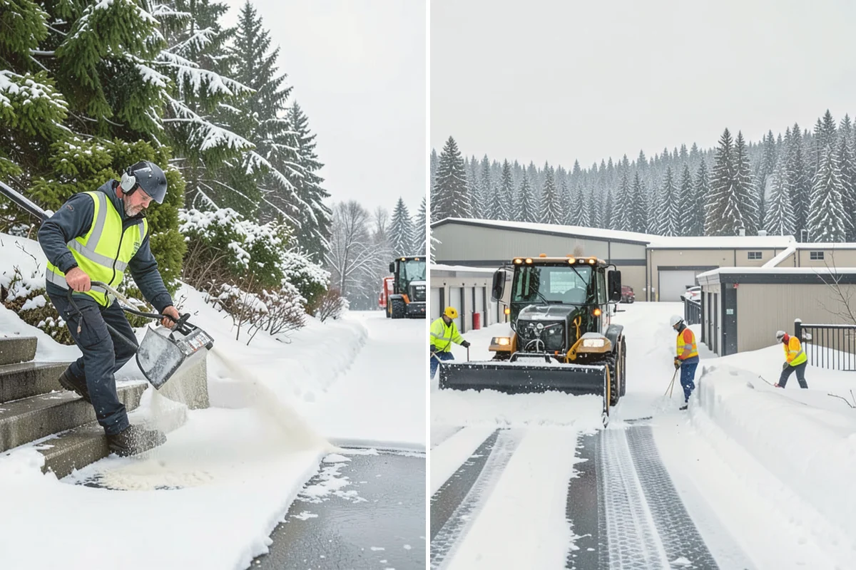 Sidewalk Shoveling in Lynnwood, Snohomish County, WA - We shovel the full walk width to the surface