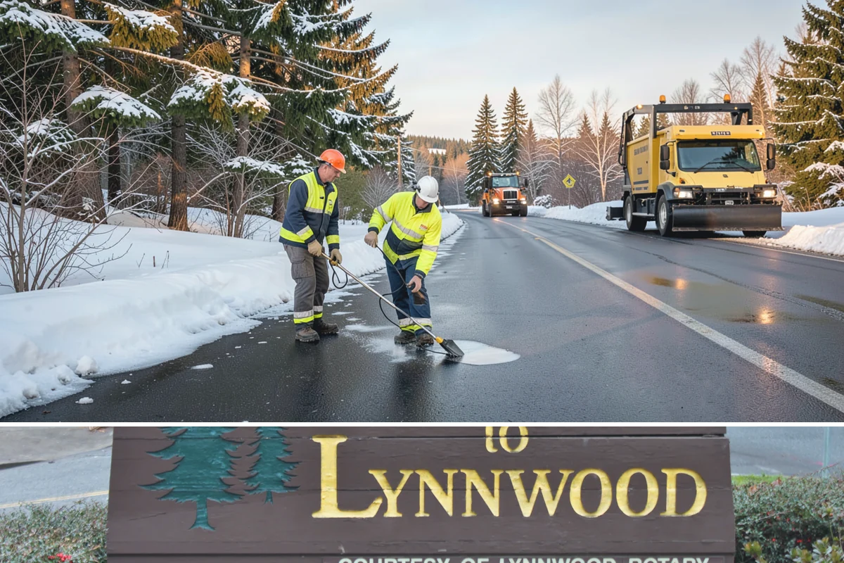Sidewalk Shoveling in Lynnwood, Snohomish County, WA - Sidewalk shoveling follows every snowfall through the winter months.