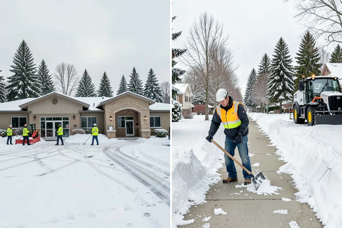 Sidewalk Shoveling in Maple Valley, King County, WA - We shovel the full walk width to the surface