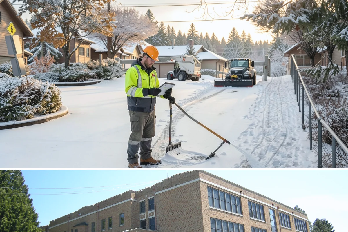 Sidewalk Shoveling in Maple Valley, King County, WA - Sidewalk shoveling follows every snowfall through the winter months.