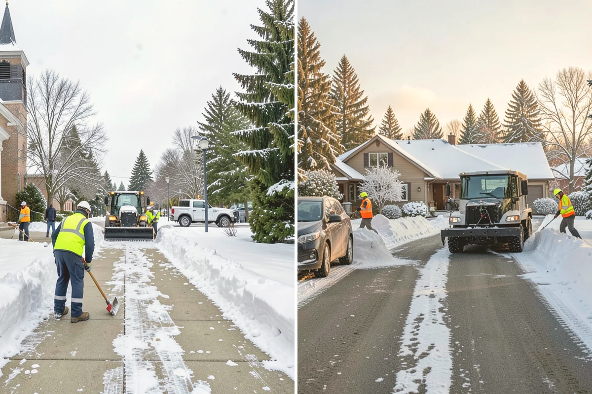 Sidewalk Shoveling in Milton, King County, WA - We shovel the full walk width to the surface