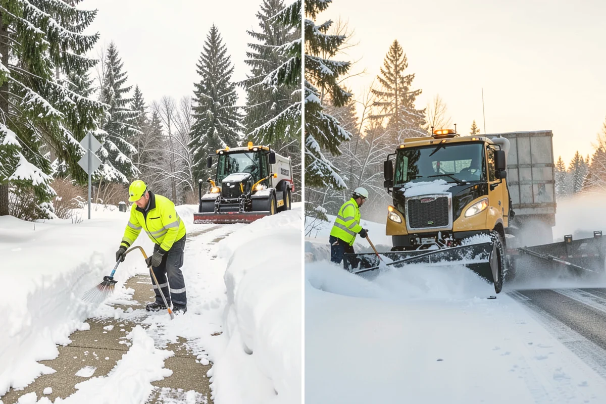 Sidewalk Shoveling in Newcastle, King County, WA - We shovel the full walk width to the surface