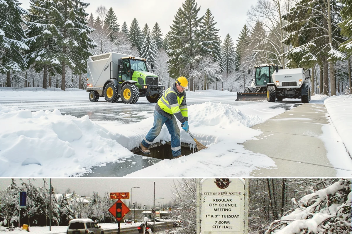 Sidewalk Shoveling in Newcastle, King County, WA - Sidewalk shoveling follows every snowfall through the winter months.