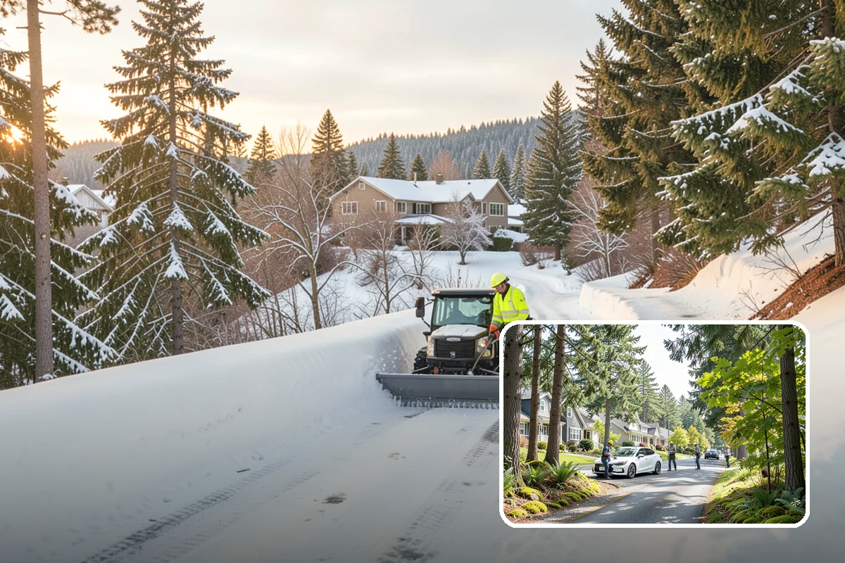 Sidewalk Shoveling in Normandy Park, King County, WA - Full-width clearing to the concrete