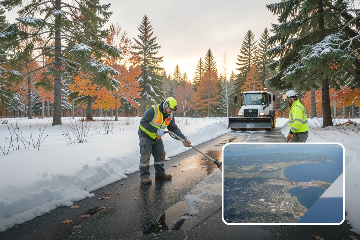 Sidewalk Shoveling in Oak Harbor, Island County, WA - Full-width clearing to the concrete