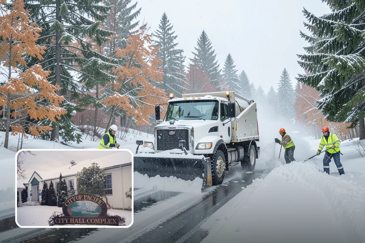 Sidewalk Shoveling in Pacific, King County, WA - Full-width clearing to the concrete