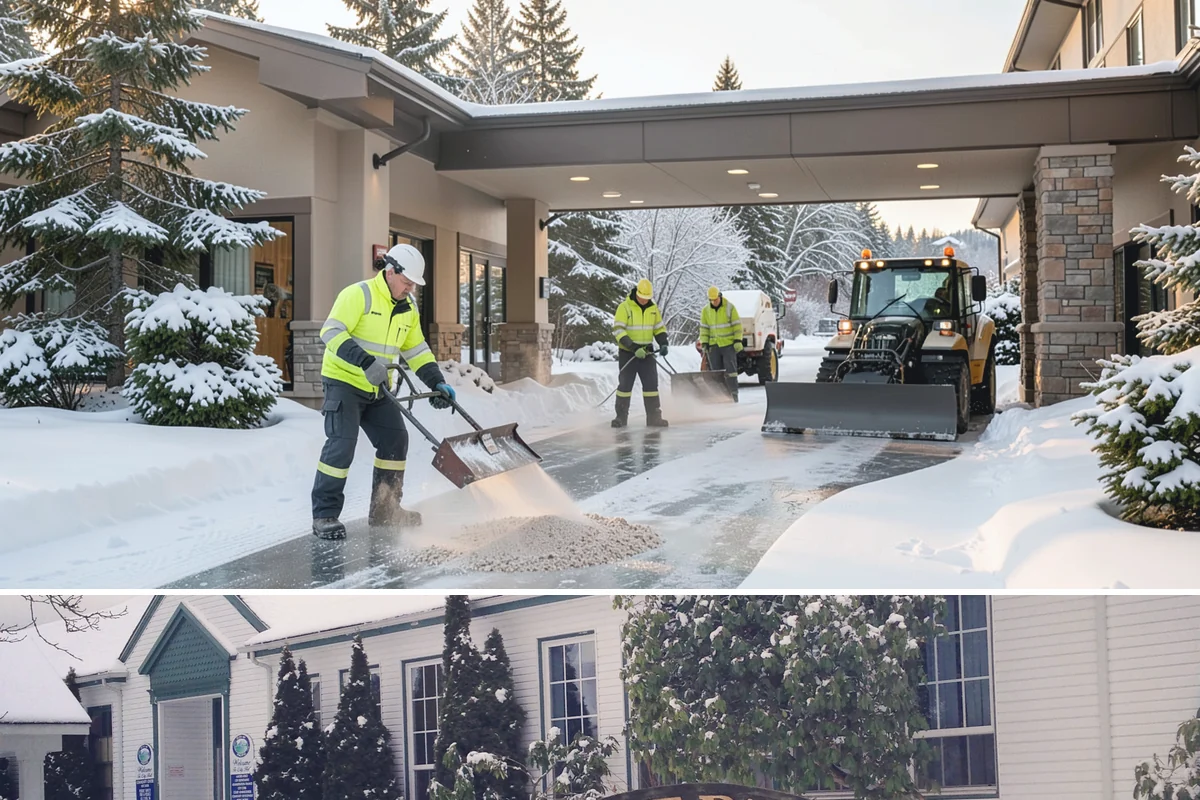 Sidewalk Shoveling in Pacific, King County, WA - Sidewalk shoveling follows every snowfall through the winter months.