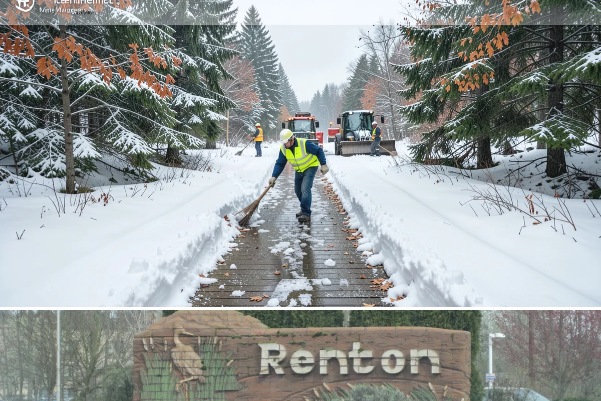 Sidewalk Shoveling in Renton, King County, WA - Sidewalk shoveling follows every snowfall through the winter months.