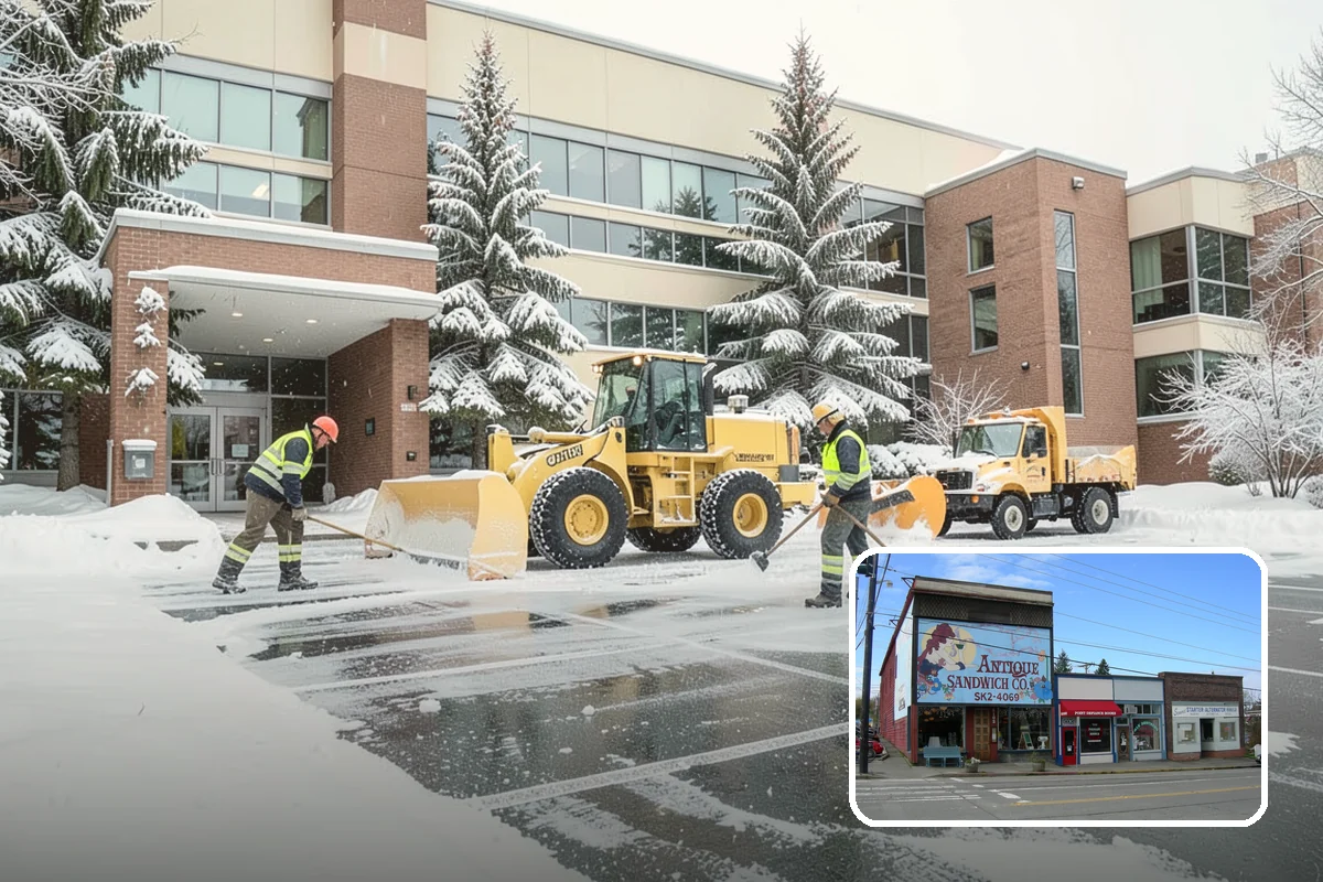 Sidewalk Shoveling in Ruston, Pierce County, WA - Full-width clearing to the concrete