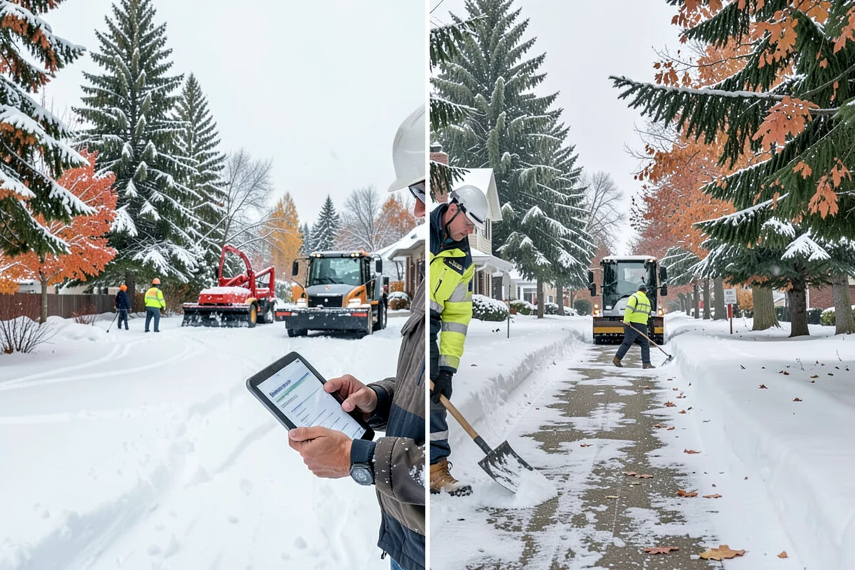 Sidewalk Shoveling in Seattle, King County, WA - We shovel the full walk width to the surface