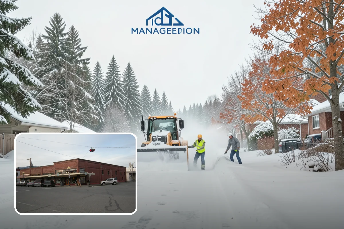Sidewalk Shoveling in Sedro-Woolley, Skagit County, WA - Full-width clearing to the concrete