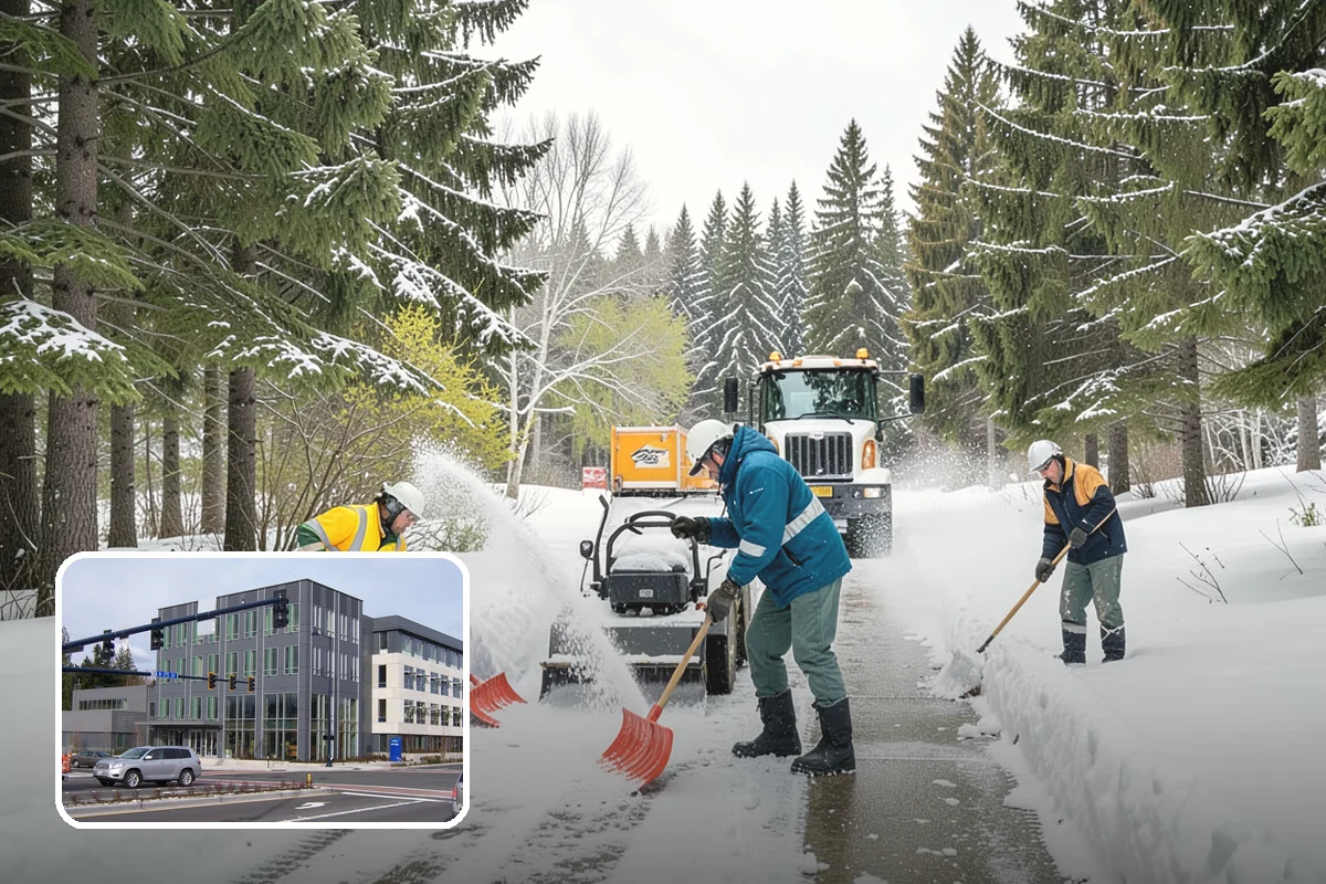 Sidewalk Shoveling in Shoreline, King County, WA - Full-width clearing to the concrete