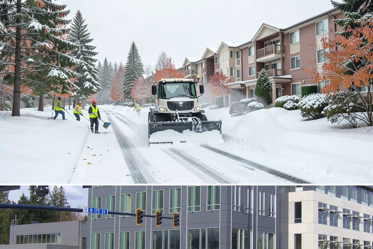 Sidewalk Shoveling in Shoreline, King County, WA - Sidewalk shoveling follows every snowfall through the winter months.