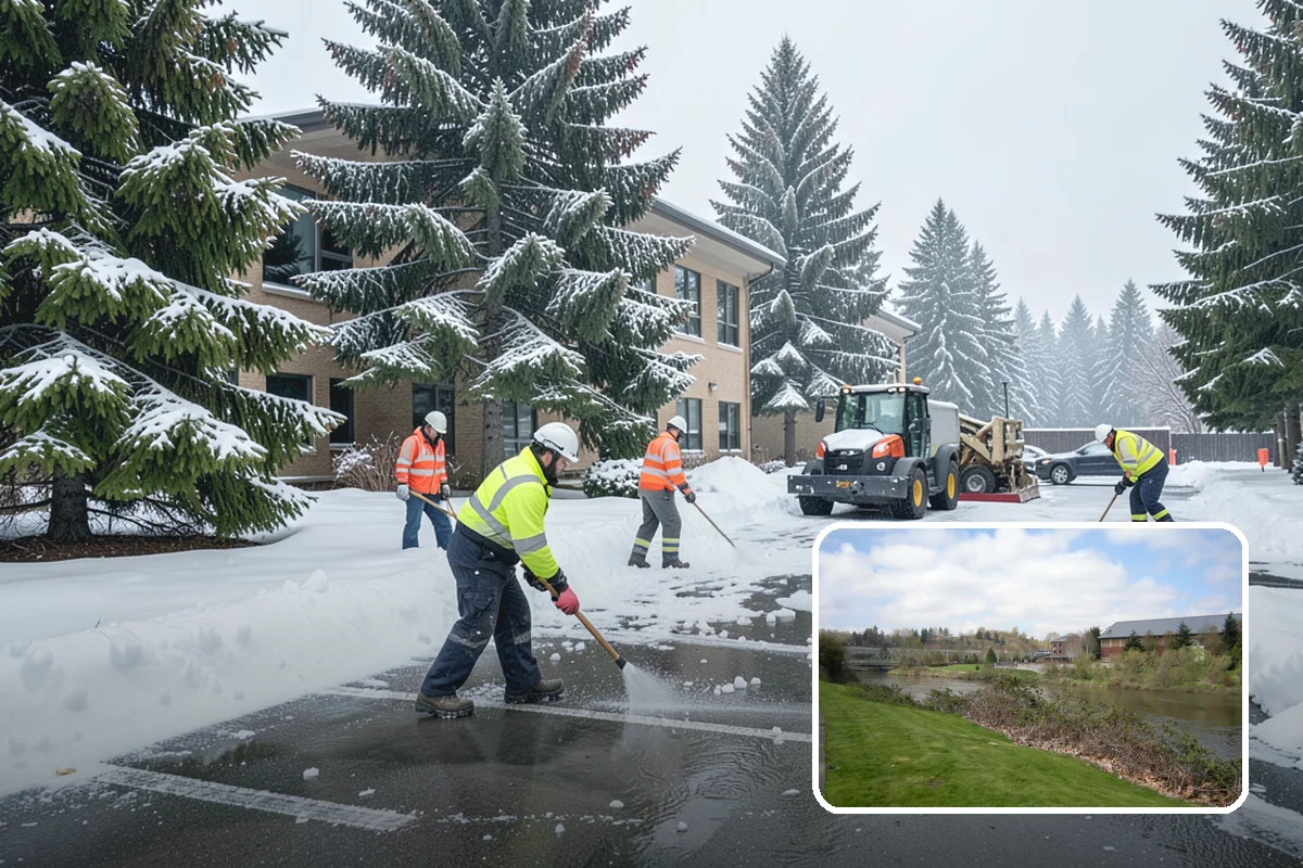 Sidewalk Shoveling in Tukwila, King County, WA - Full-width clearing to the concrete