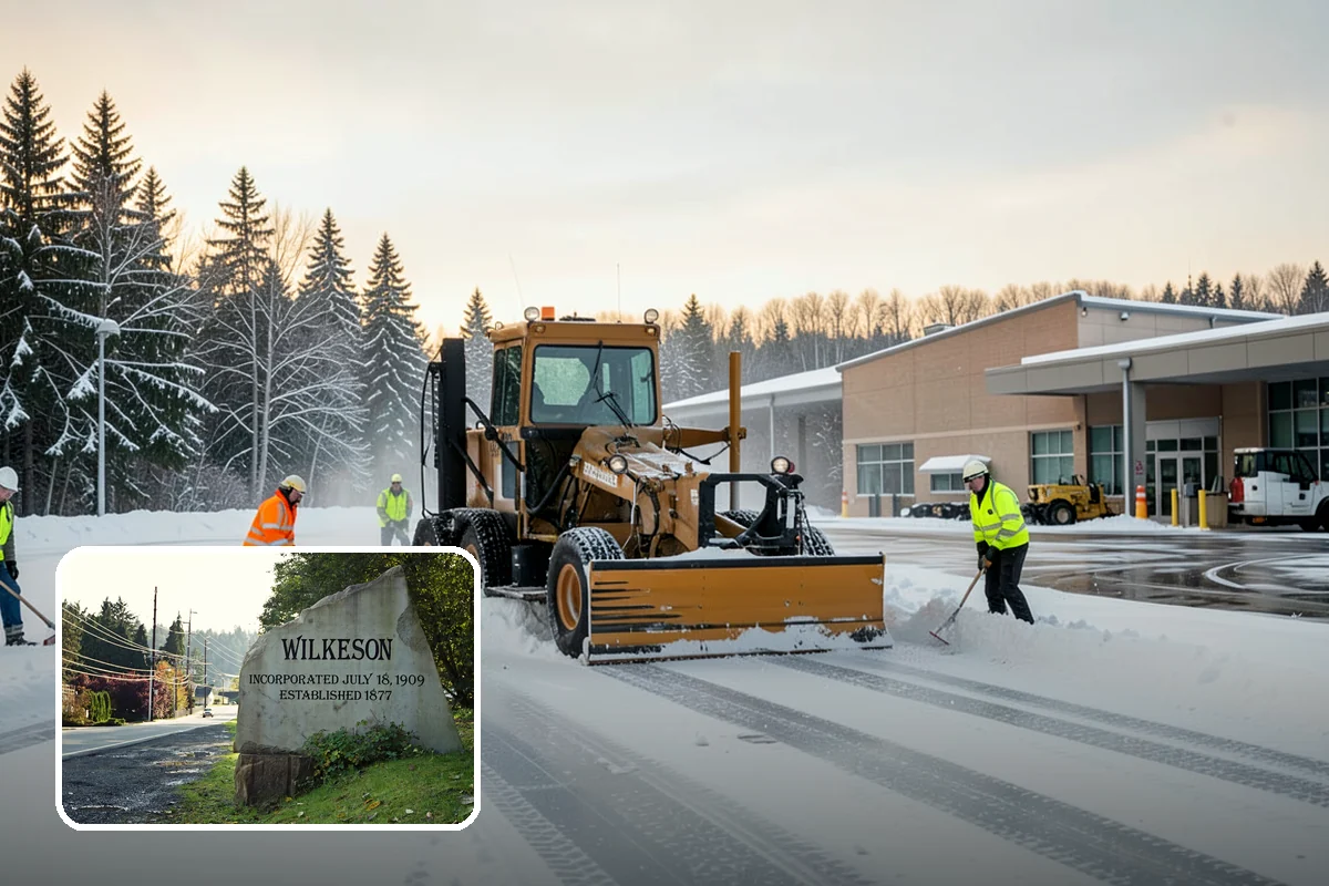 Sidewalk Shoveling in Wilkeson, Pierce County, WA - Full-width clearing to the concrete