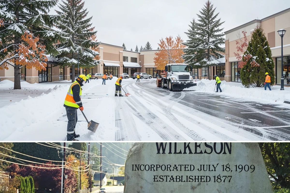Sidewalk Shoveling in Wilkeson, Pierce County, WA - Sidewalk shoveling follows every snowfall through the winter months.