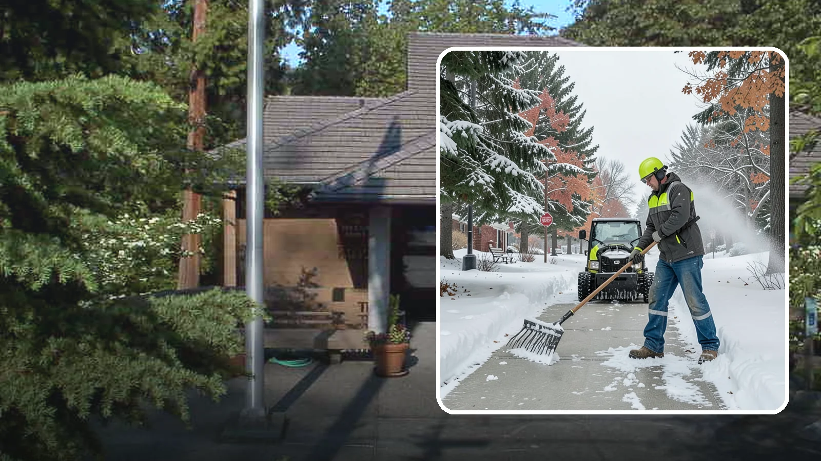 Sidewalk Shoveling in Yarrow Point, King County, WA - We hand-shovel sidewalks clean and clear so pedestrians have safe, full-width passage.