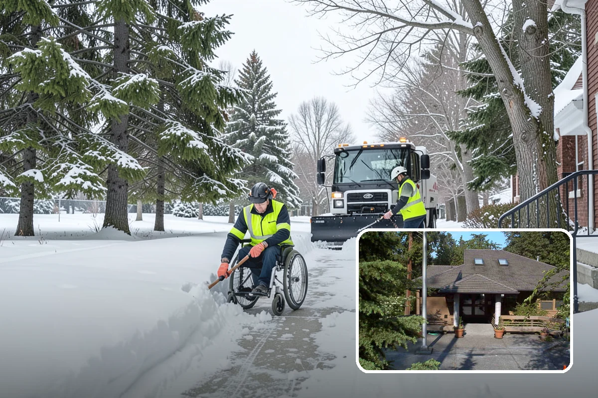 Sidewalk Shoveling in Yarrow Point, King County, WA - Full-width clearing to the concrete