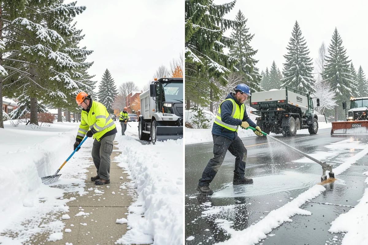 Sidewalk Shoveling in Yarrow Point, King County, WA - We shovel the full walk width to the surface