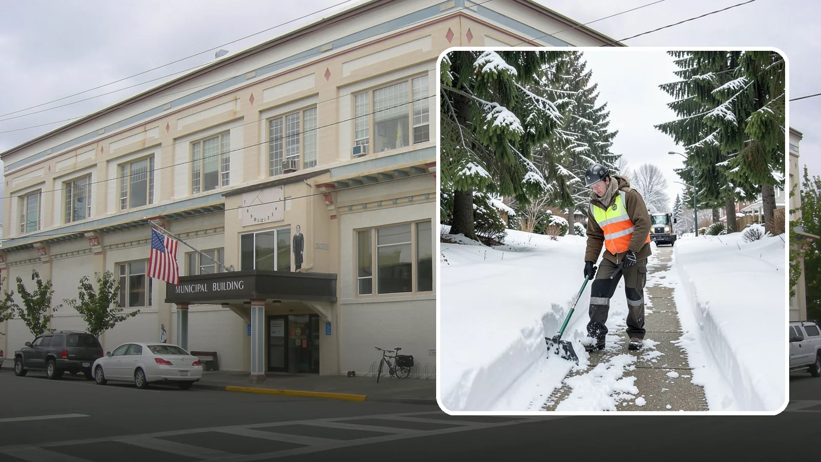 Sidewalk Snow Removal in Anacortes, Skagit County, WA - We clear the public sidewalk fronting your home so pedestrians pass safely and you stay within city ordinance.