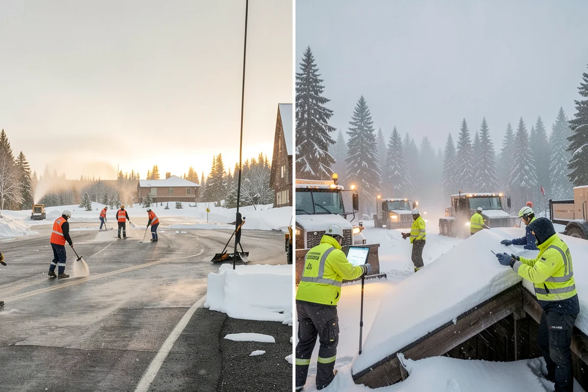 Sidewalk Snow Removal in Arlington, Snohomish County, WA - We identify the full length of frontage you are responsible for