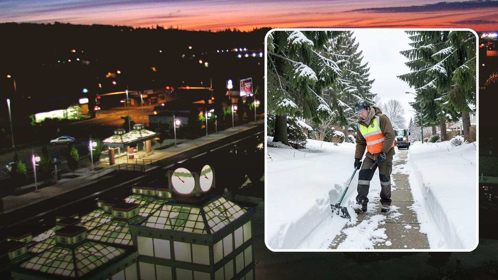 Sidewalk Snow Removal in Auburn, King County, WA - We clear the public sidewalk fronting your home so pedestrians pass safely and you stay within city ordinance.