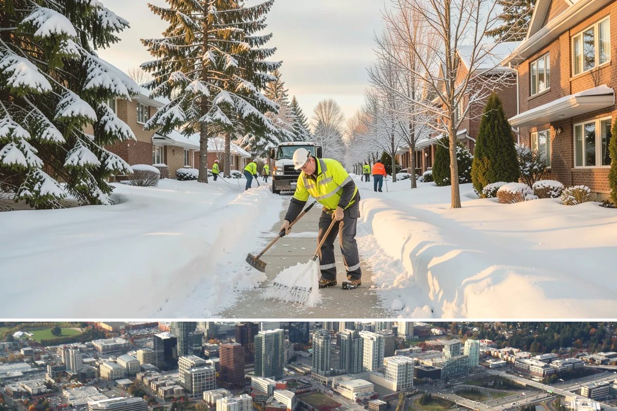 Sidewalk Snow Removal in Bellevue, King County, WA - Sign up before the holidays so your frontage is covered the moment a lowland freeze triggers your city's clearing deadline.