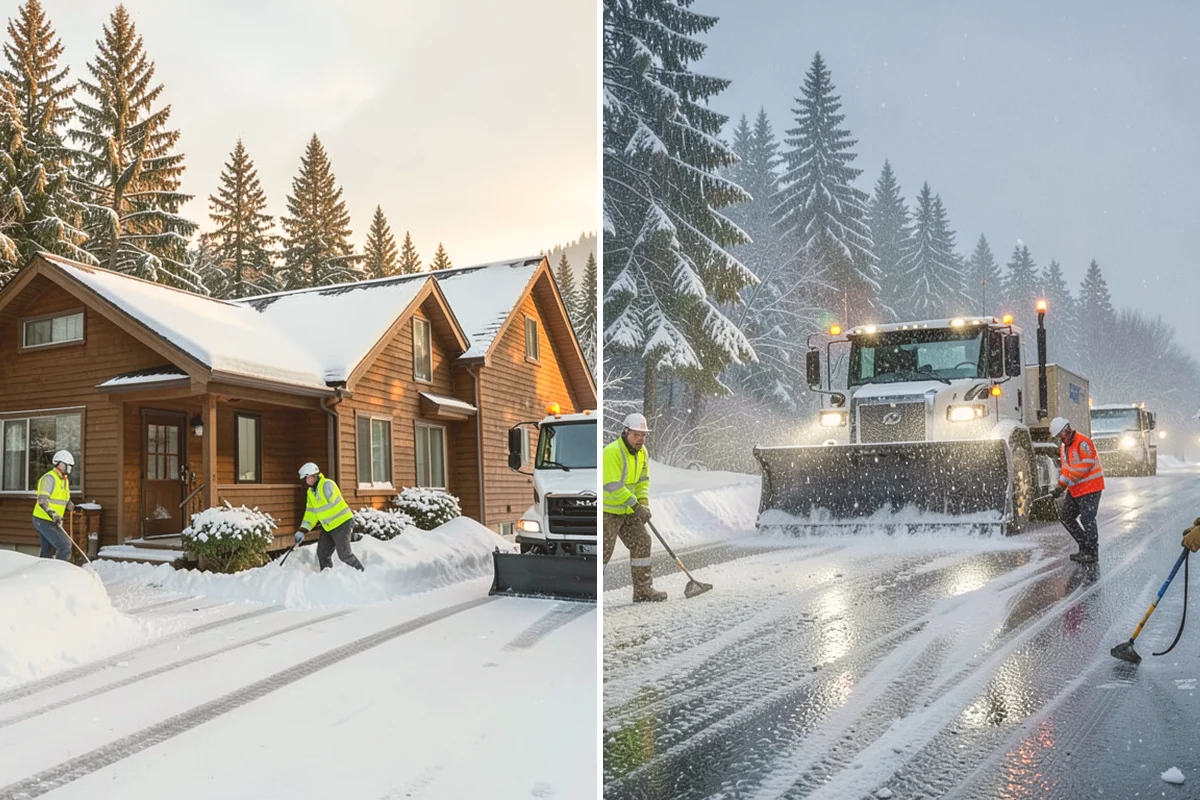 Sidewalk Snow Removal in Bothell, King County, WA - We identify the full length of frontage you are responsible for