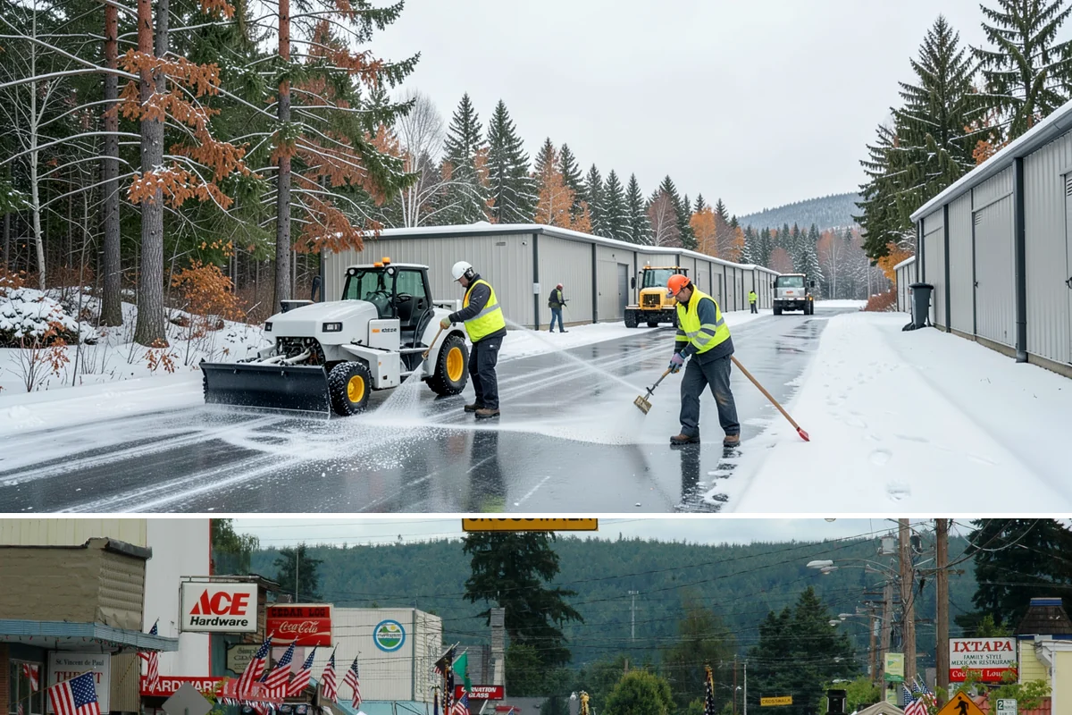 Sidewalk Snow Removal in Carnation, King County, WA - Sign up before the holidays so your frontage is covered the moment a lowland freeze triggers your city's clearing deadline.