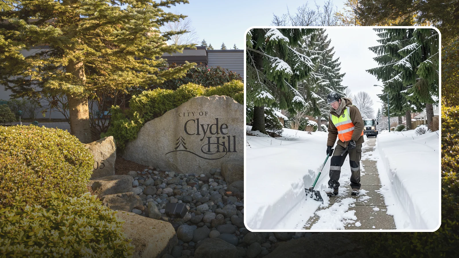 Sidewalk Snow Removal in Clyde Hill, King County, WA - We clear the public sidewalk fronting your home so pedestrians pass safely and you stay within city ordinance.