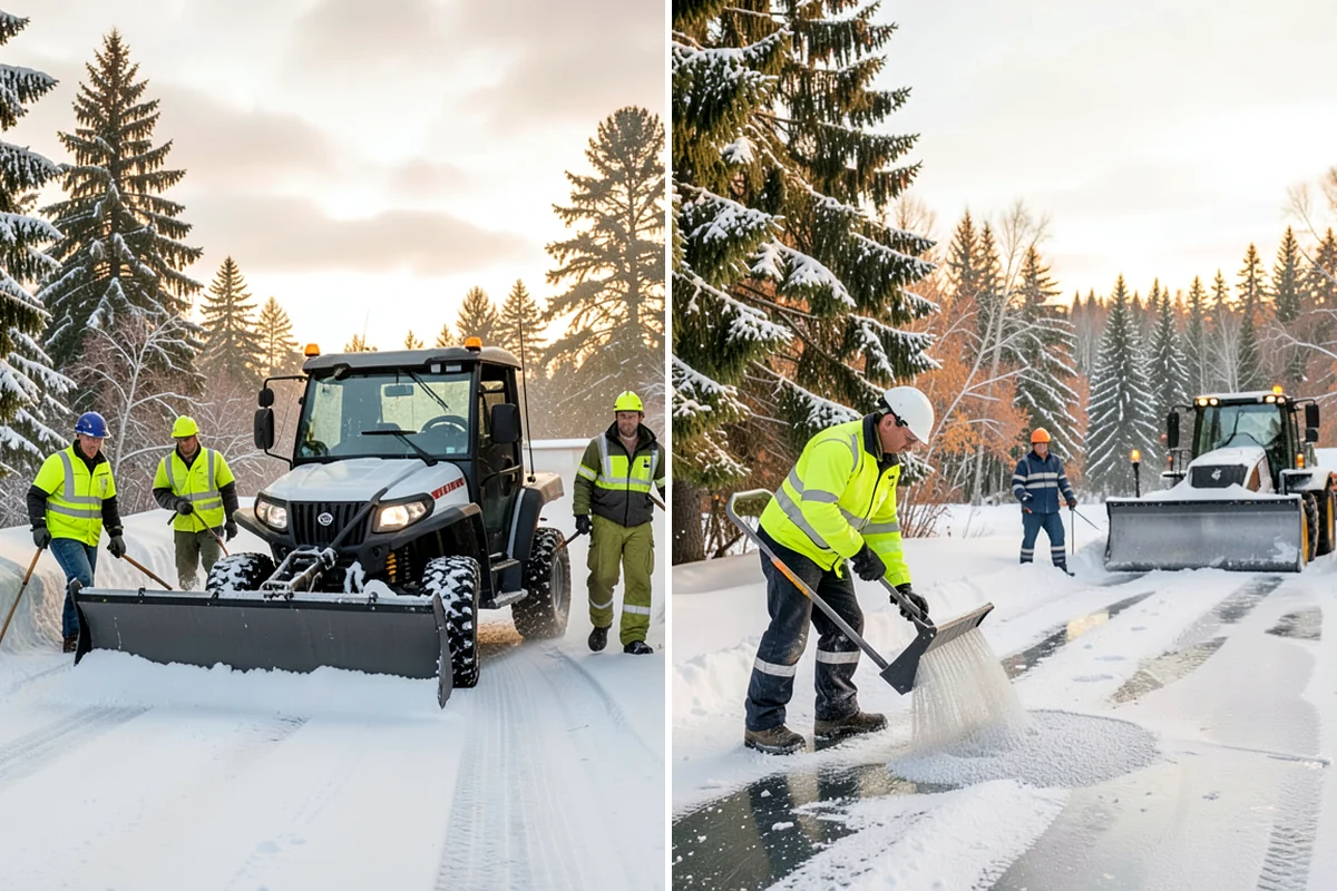 Sidewalk Snow Removal in Concrete, Skagit County, WA - We identify the full length of frontage you are responsible for