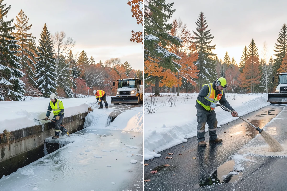 Sidewalk Snow Removal in Coupeville, Island County, WA - We identify the full length of frontage you are responsible for