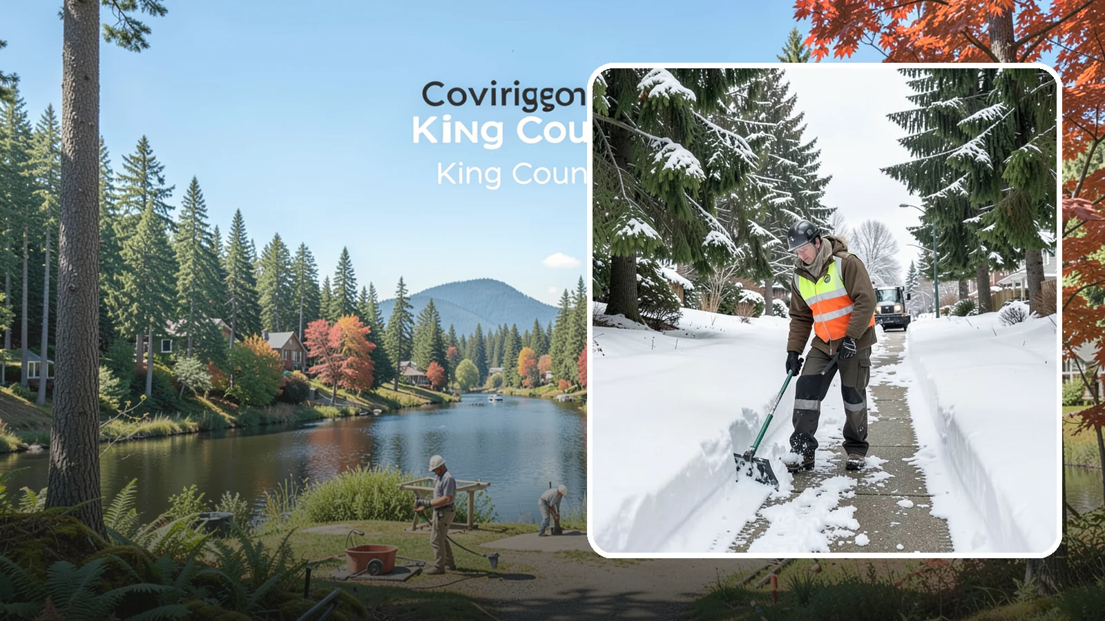 Sidewalk Snow Removal in Covington, King County, WA - We clear the public sidewalk fronting your home so pedestrians pass safely and you stay within city ordinance.