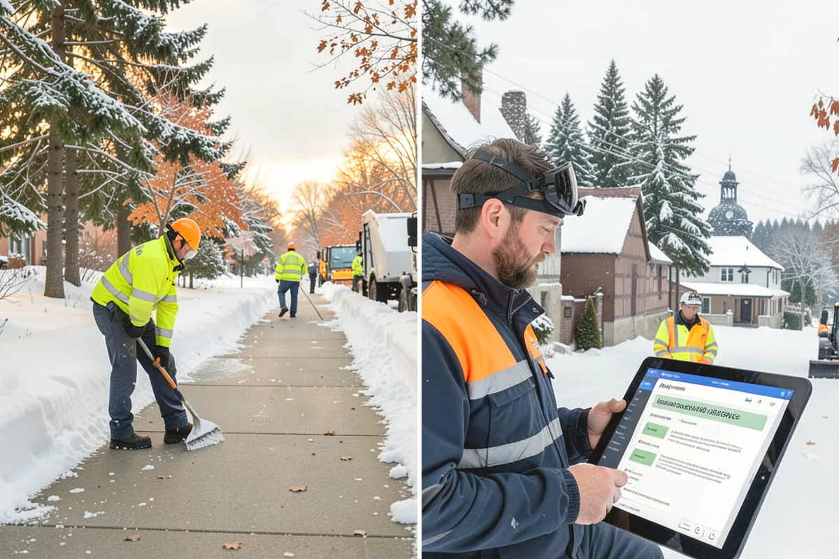 Sidewalk Snow Removal in Covington, King County, WA - We identify the full length of frontage you are responsible for