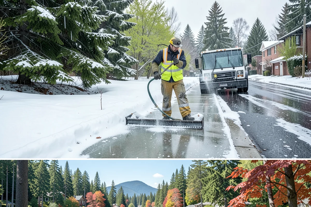 Sidewalk Snow Removal in Covington, King County, WA - Sign up before the holidays so your frontage is covered the moment a lowland freeze triggers your city's clearing deadline.