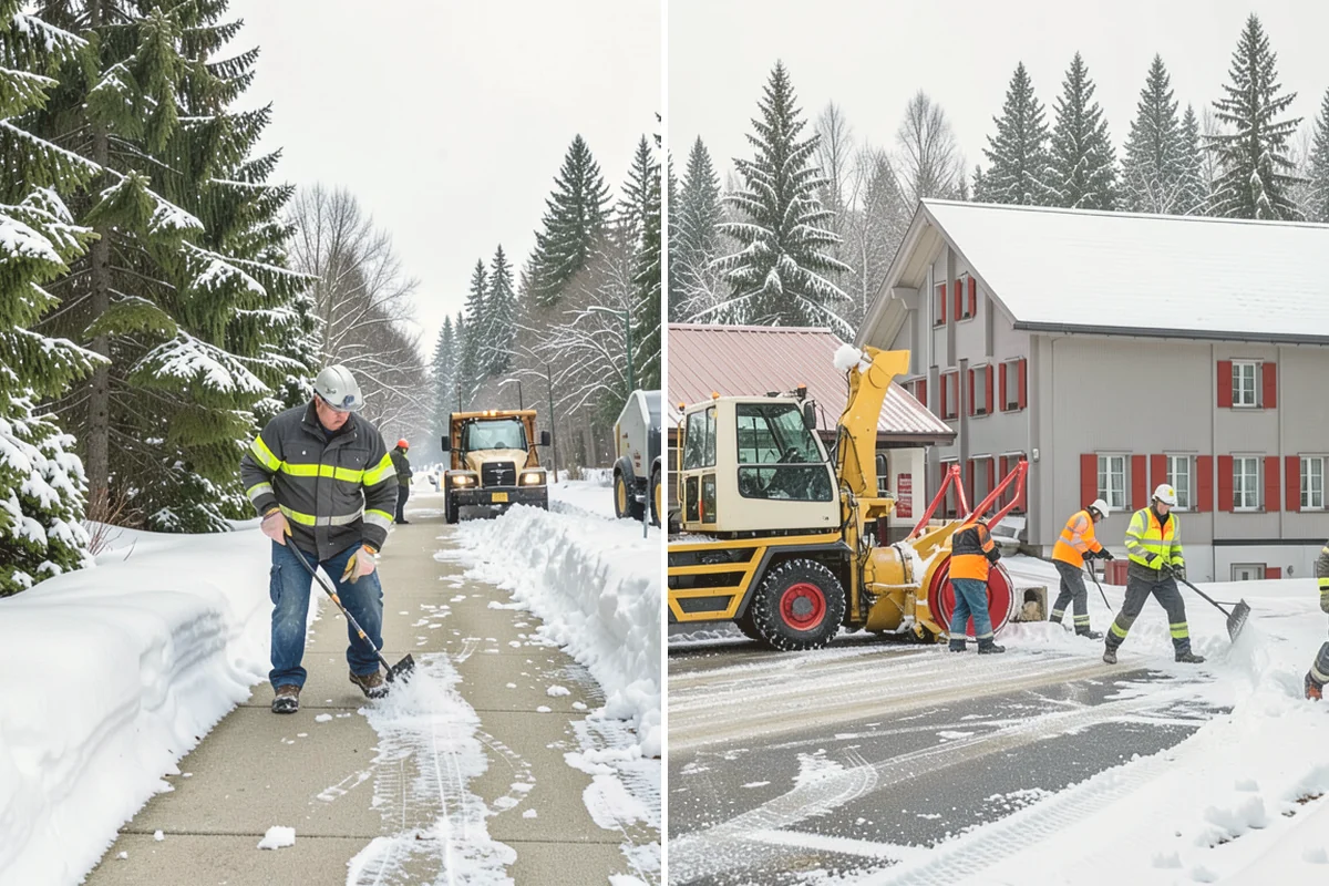 Sidewalk Snow Removal in Eatonville, Pierce County, WA - We identify the full length of frontage you are responsible for