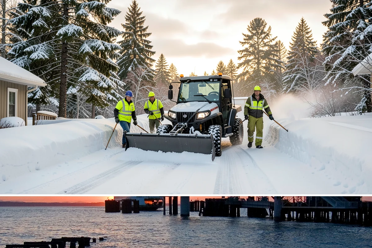 Sidewalk Snow Removal in Edmonds, Snohomish County, WA - Sign up before the holidays so your frontage is covered the moment a lowland freeze triggers your city's clearing deadline.