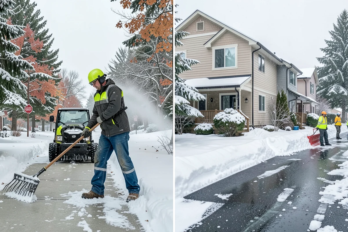 Sidewalk Snow Removal in Enumclaw, King County, WA - We identify the full length of frontage you are responsible for