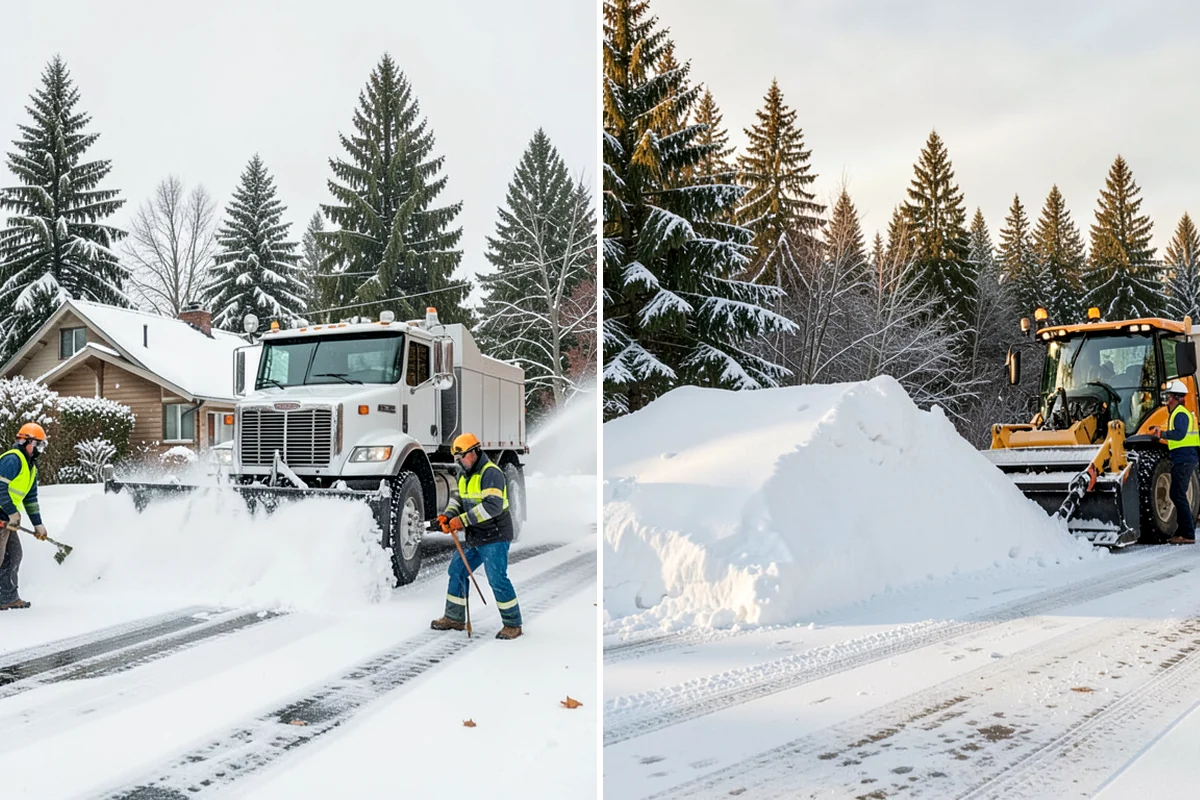 Sidewalk Snow Removal in Fircrest, Pierce County, WA - We identify the full length of frontage you are responsible for