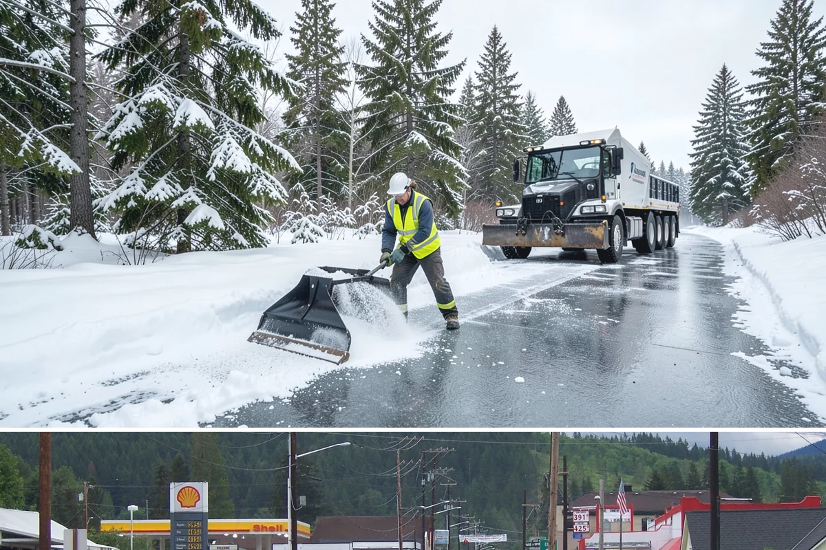 Sidewalk Snow Removal in Granite Falls, Snohomish County, WA - Sign up before the holidays so your frontage is covered the moment a lowland freeze triggers your city's clearing deadline.