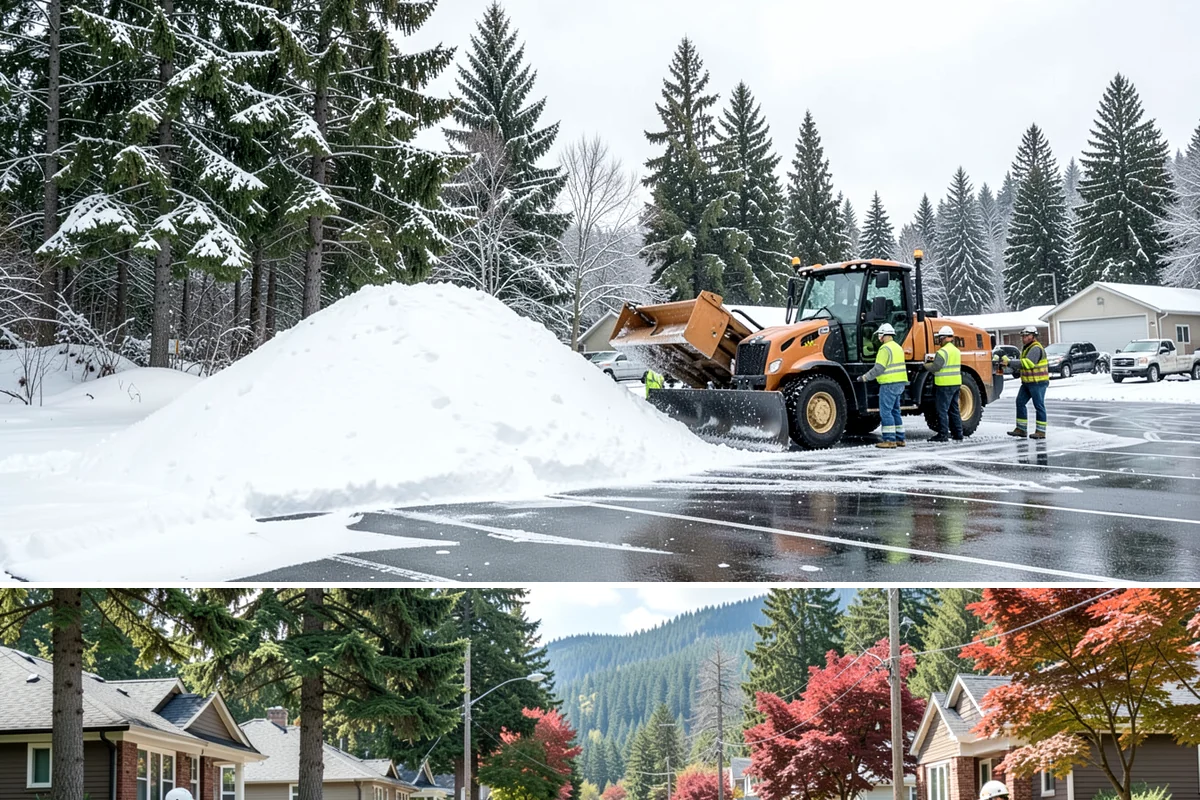 Sidewalk Snow Removal in Hunts Point, King County, WA - Sign up before the holidays so your frontage is covered the moment a lowland freeze triggers your city's clearing deadline.